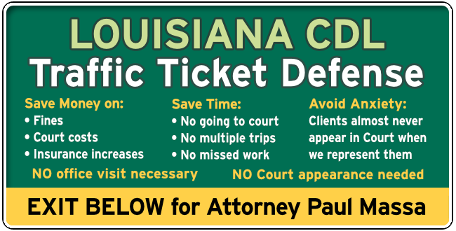 Caddo Parish, Louisiana CDL Commercial Drivers speeding Ticket Lawyer Paul Massa